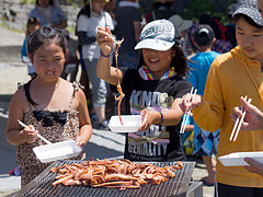 魚介類の網焼き