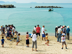 地曳網の様子